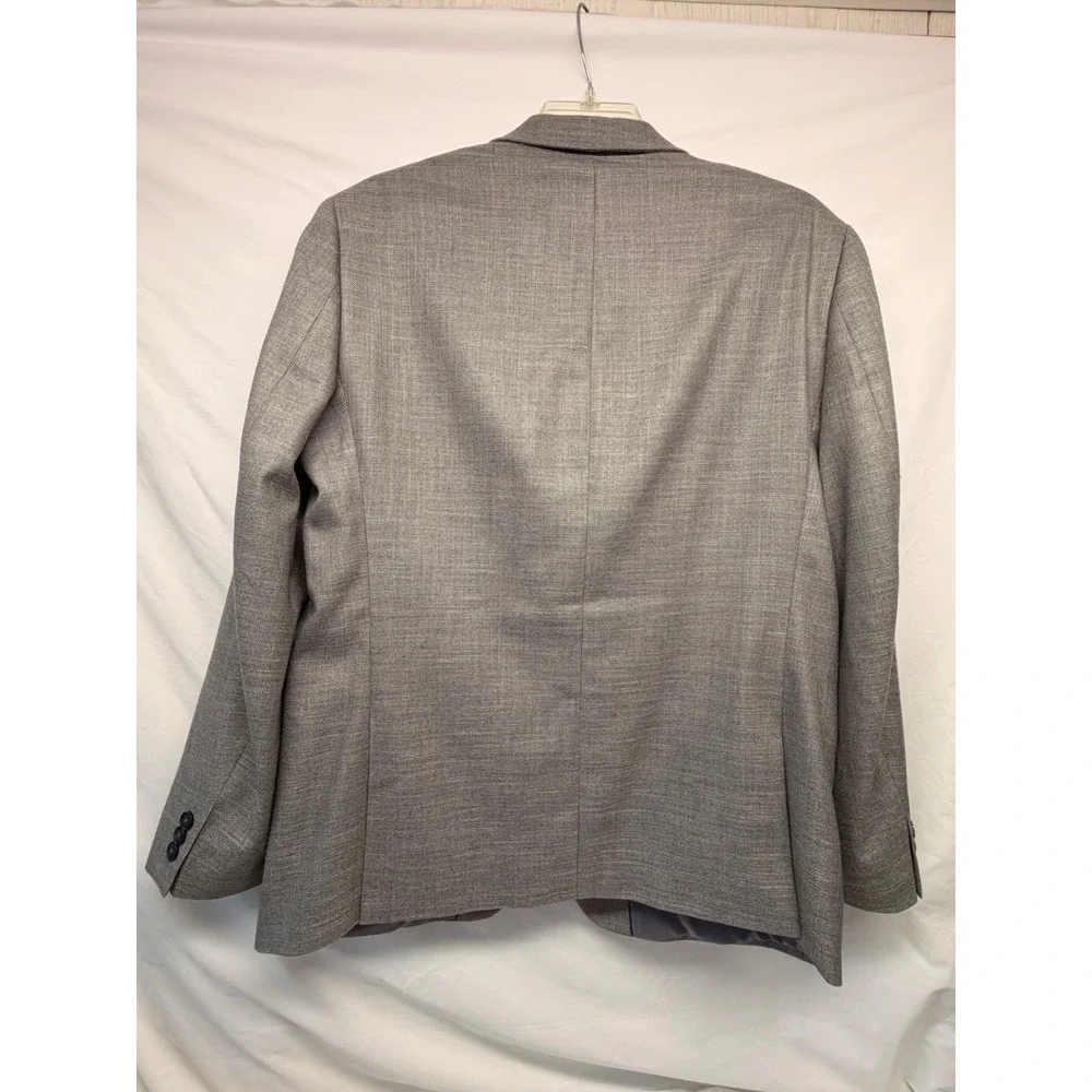 Van Heusen Flex Slim Fit Blazer Mens 44R Gray Textured Two Button Suit Jacket